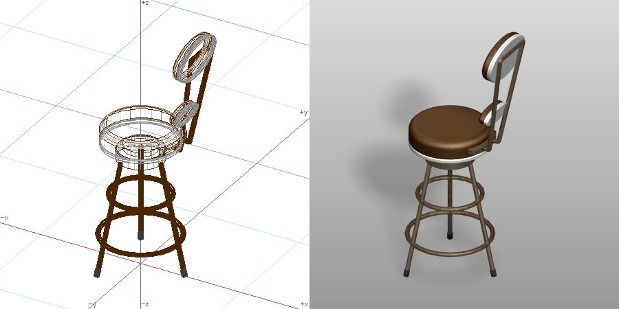 formZ 3D インテリア 家具 椅子 カウンターチェア interior furniture chair