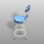 【家具】白と水色の カウンターチェア【formZ】 chair_0010