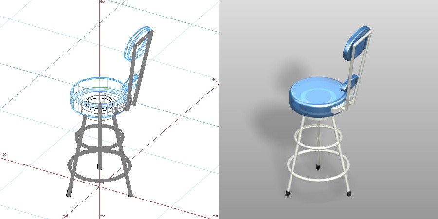 formZ 3D インテリア 家具 椅子 カウンターチェア interior furniture chair