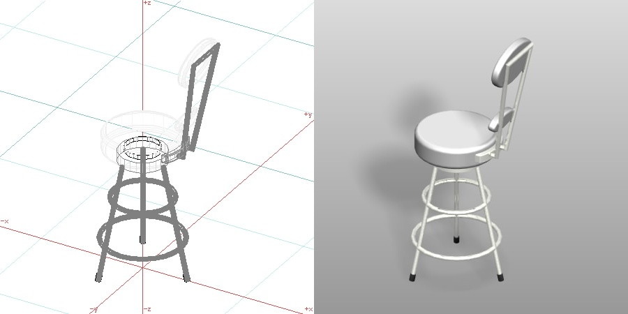 formZ 3D インテリア 家具 椅子 カウンターチェア interior furniture chair