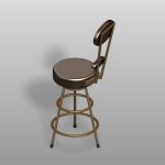 【家具】茶色の カウンターチェア【formZ】 chair_0012