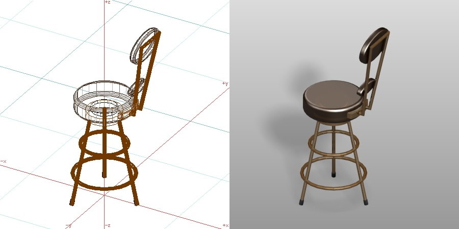 formZ 3D インテリア 家具 椅子 カウンターチェア interior furniture chair