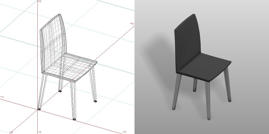 formZ 3D インテリア 家具 椅子 ダイニングチェア interior furniture dining chair 食堂