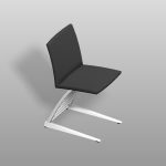 【家具】黒/白色の ダイニングチェア【formZ】 chair_0021