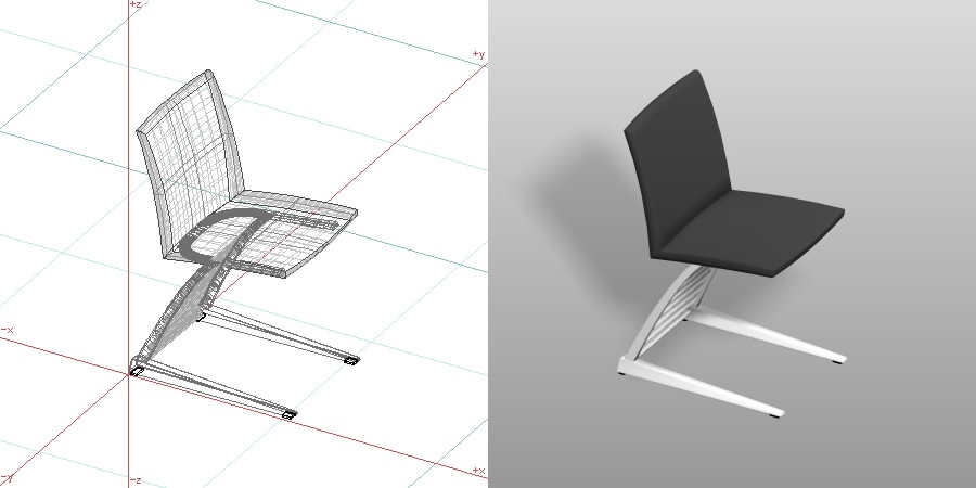 formZ 3D インテリア 家具 椅子 ダイニングチェア interior furniture dining chair 食堂