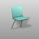 【家具】青緑色の ダイニングチェア【formZ】 chair_0023