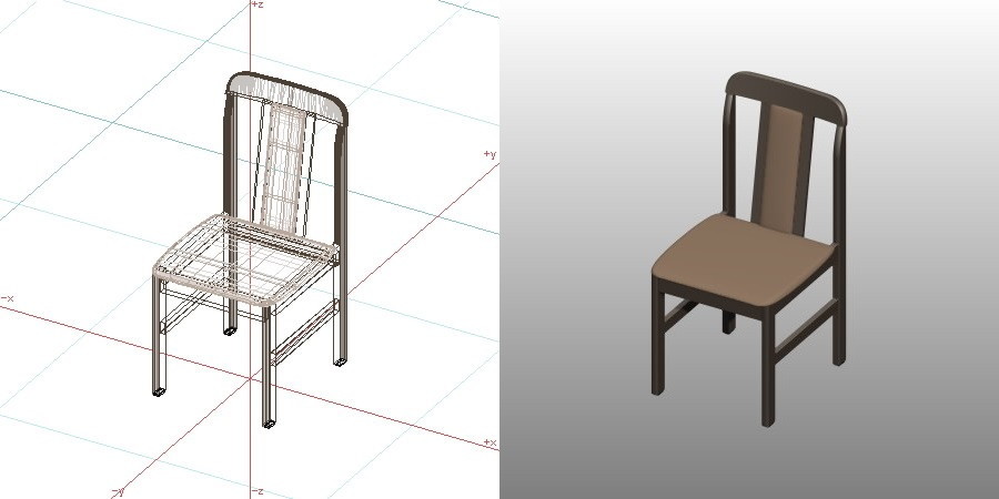 formZ 3D インテリア 家具 椅子 ダイニングチェア interior furniture dining chair 食堂