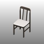 【家具】茶/白色の ダイニングチェア【formZ】 chair_0026