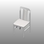 【家具】白色の ダイニングチェア【formZ】 chair_0027