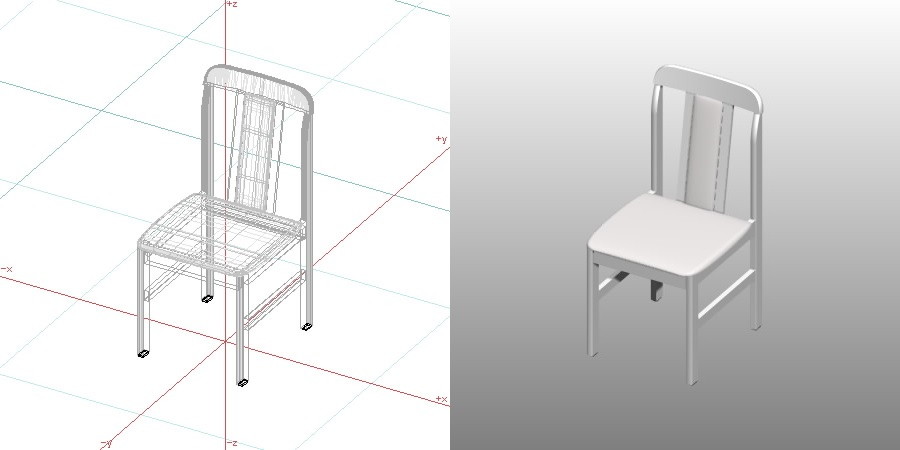 formZ 3D インテリア 家具 椅子 ダイニングチェア interior furniture dining chair 食堂