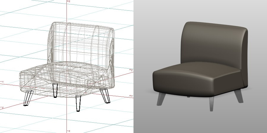 formZ 3D インテリア 家具 椅子 リビングチェア interior furniture living chair 居間