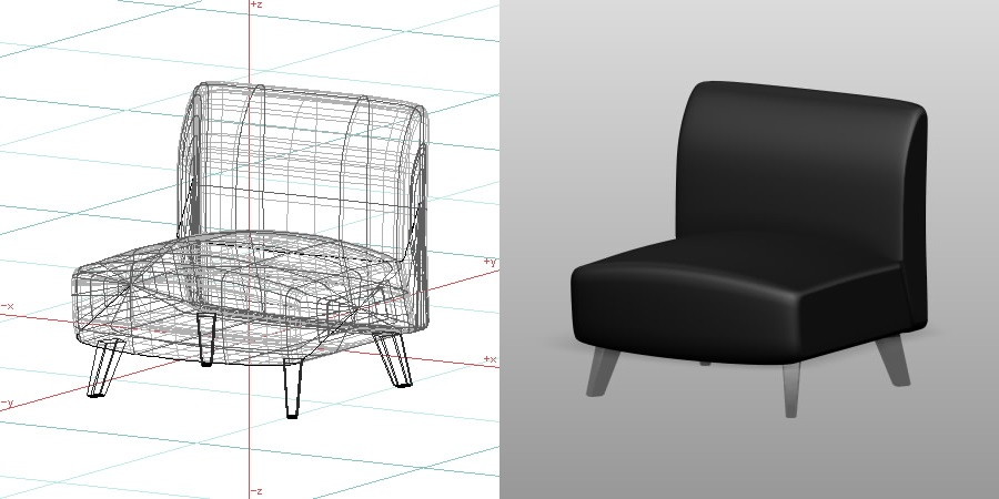 formZ 3D インテリア 家具 椅子 リビングチェア interior furniture living chair 居間