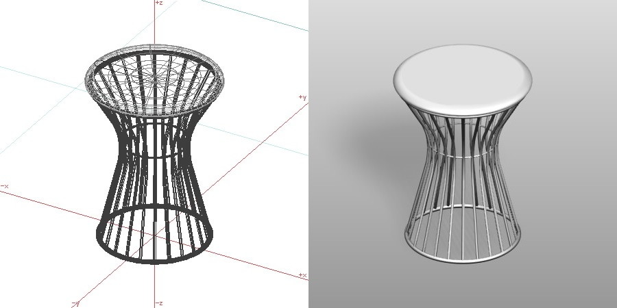 formZ 3D インテリア 家具 椅子 丸椅子 interior furniture chair