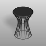 【家具】黒色の丸椅子【formZ】 chair_0032