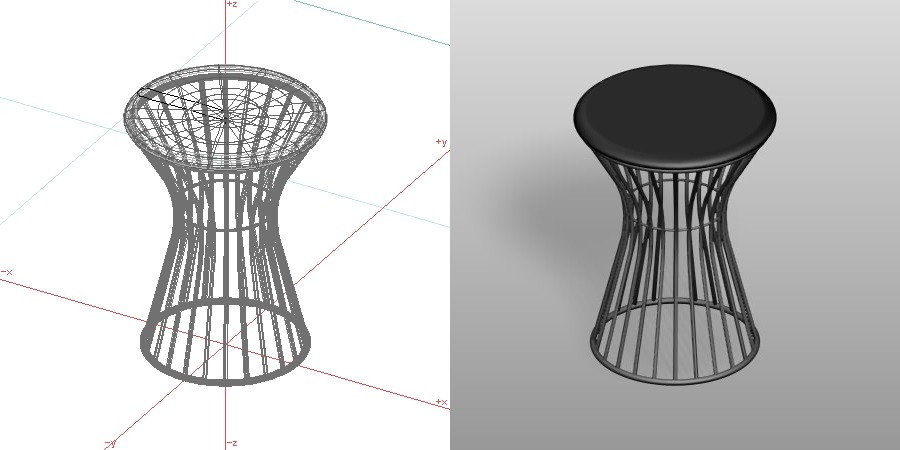 formZ 3D インテリア 家具 椅子 丸椅子 interior furniture chair