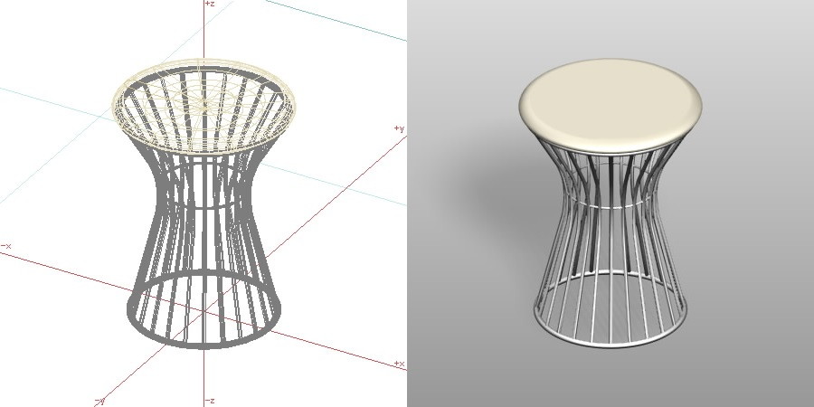 formZ 3D インテリア 家具 椅子 丸椅子 interior furniture chair
