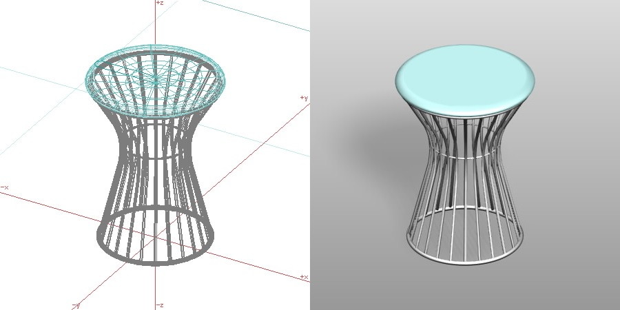 formZ 3D インテリア 家具 椅子 丸椅子 interior furniture chair