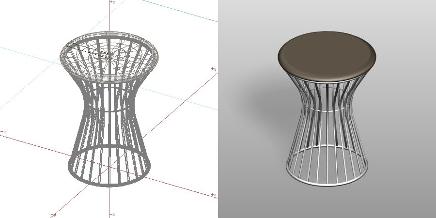 formZ 3D インテリア 家具 椅子 丸椅子 interior furniture chair