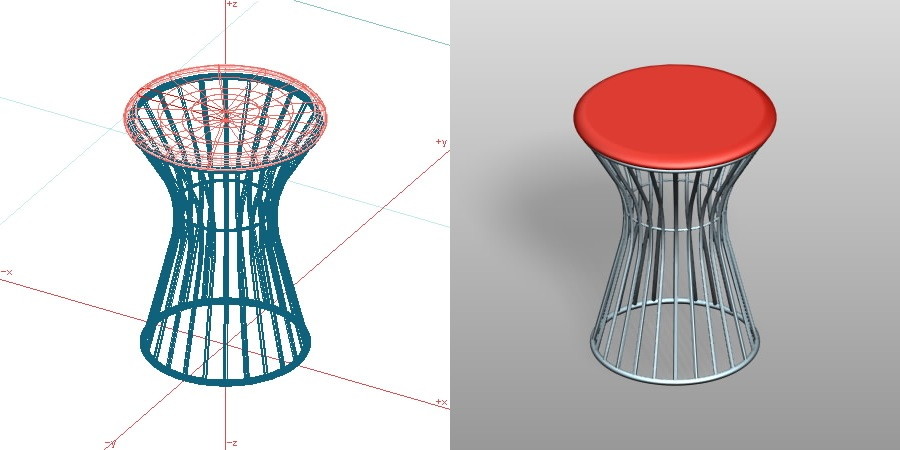 formZ 3D インテリア 家具 椅子 丸椅子 interior furniture chair