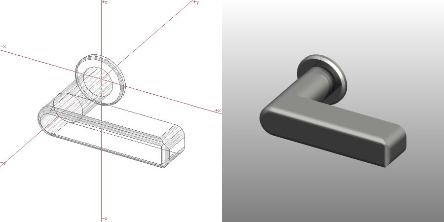 formZ 3D 建築 扉 door ドアハンドル レバーハンドル handle lever