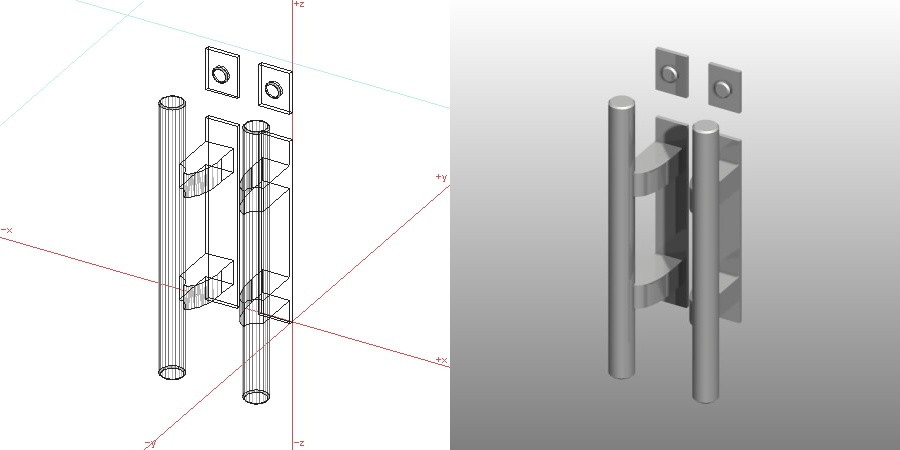 formZ 3D 建築 扉 door ドアハンドル プッシュプルハンドル handle