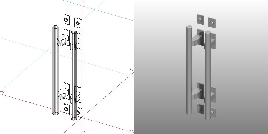 formZ 3D 建築 扉 door ドアハンドル プッシュプルハンドル handle