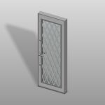 【扉】勝手口ドア 0719（格子あり）【formZ】 door_0001