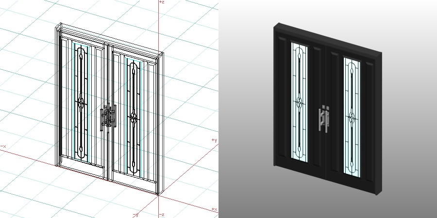 formZ 3D 建築 扉 door 玄関ドア 1622 両開き entrance