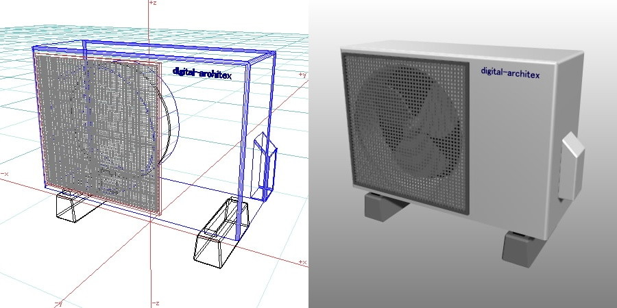 formZ 3D 建築 空調 設備 エアコン 室外機 air conditioner