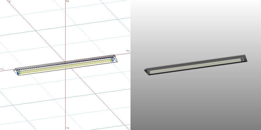 formZ 3D インテリア 照明器具 lighting equipment ベースライト 蛍光灯 反射傘