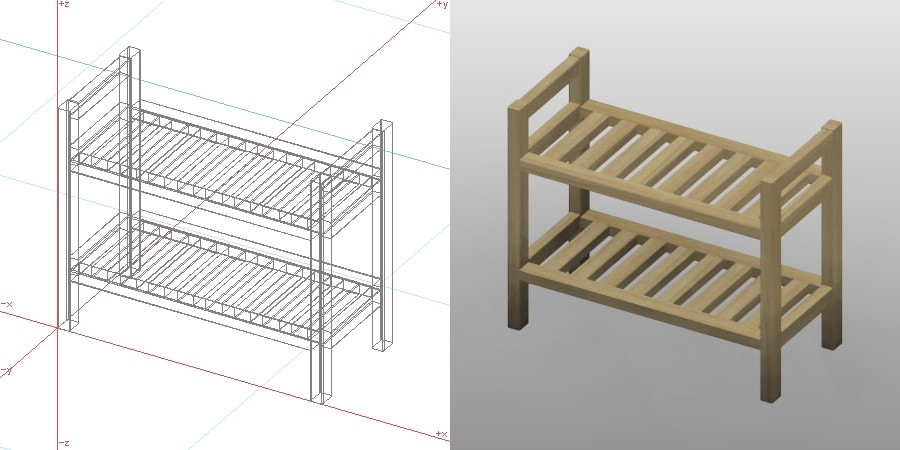 formZ 3D インテリア 家具 棚 ラック interior furniture rack shelf 木製 垂木