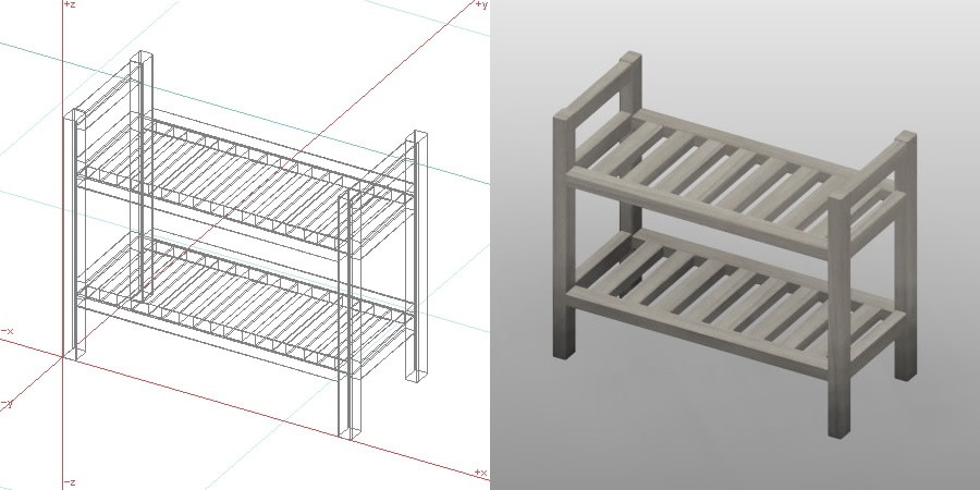 formZ 3D インテリア 家具 棚 ラック interior furniture rack shelf 木製 垂木