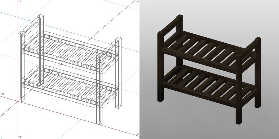 formZ 3D インテリア 家具 棚 ラック interior furniture rack shelf 木製 垂木