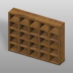 【家具】木製の棚（小物入れ 25Box 背板あり）【formZ】 rack_0025