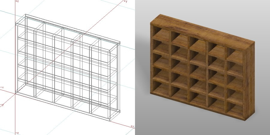 formZ 3D インテリア 家具 棚 ラック interior furniture rack shelf 木製 木目 板 古木