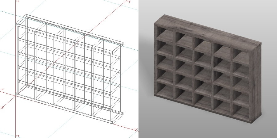 formZ 3D インテリア 家具 棚 ラック interior furniture rack shelf 木製 木目 板 古木