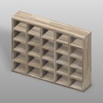 【家具】集成材の棚（小物入れ 25Box 背板あり）【formZ】 rack_0027