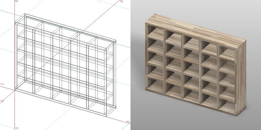 formZ 3D インテリア 家具 棚 ラック interior furniture rack shelf 化粧ばり集成材