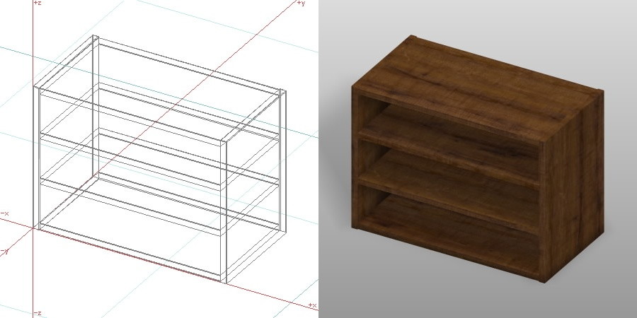 formZ 3D インテリア 家具 棚 ラック interior furniture rack shelf 木製 木目 板 古木