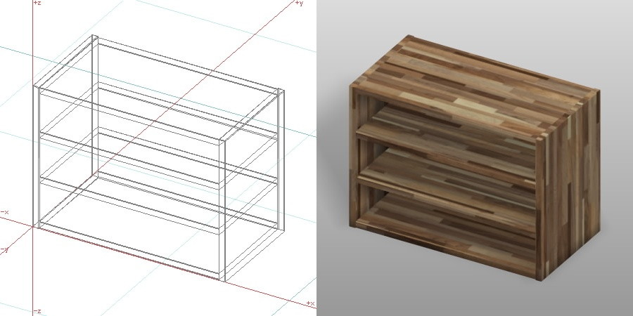 formZ 3D インテリア 家具 棚 ラック interior furniture rack shelf 化粧ばり集成材