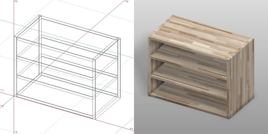 formZ 3D インテリア 家具 棚 ラック interior furniture rack shelf 化粧ばり集成材