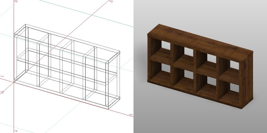 formZ 3D インテリア 家具 棚 ラック interior furniture rack shelf 木製 木目 板 古木