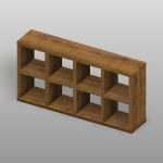【家具】木製の棚（小物入れ 8Box 背板なし）【formZ】 rack_0037