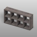 【家具】木製の棚（小物入れ 8Box 背板なし）【formZ】 rack_0038
