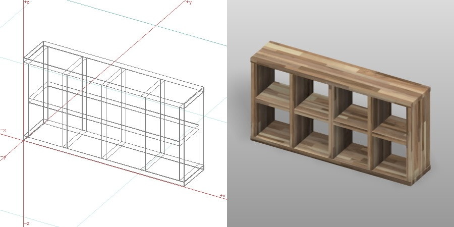 formZ 3D インテリア 家具 棚 ラック interior furniture rack shelf 化粧ばり集成材