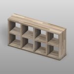 【家具】集成材の棚（小物入れ 8Box 背板なし）【formZ】 rack_0041
