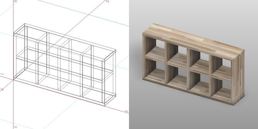 formZ 3D インテリア 家具 棚 ラック interior furniture rack shelf 化粧ばり集成材