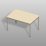 【家具】クリーム色の ダイニングテーブル【formZ】 table_0001