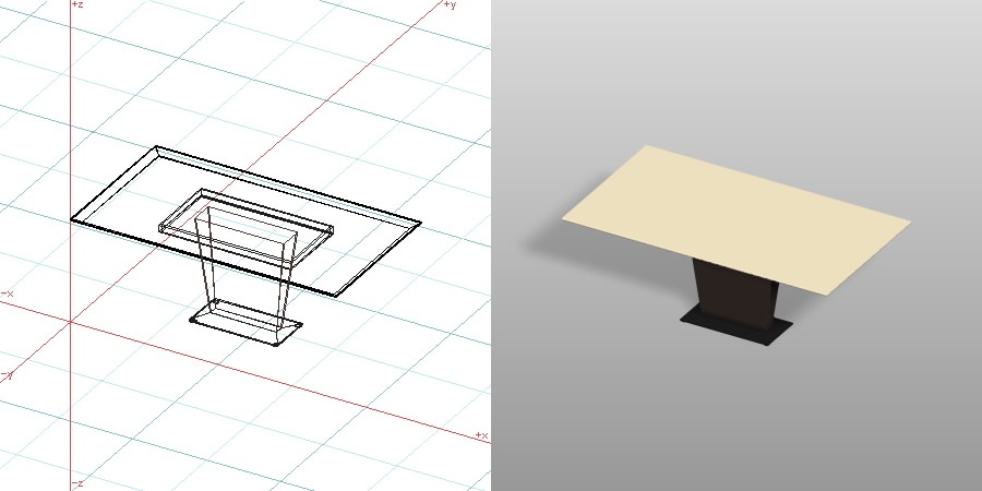 formZ 3D インテリア 家具 机 ダイニングテーブル interior furniture dining table