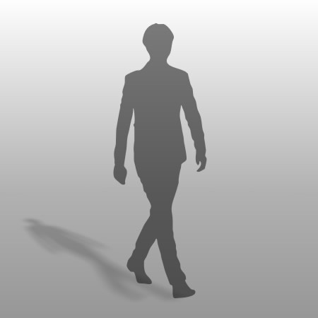 formZ 3D シルエット silhouette 男性 man 歩く walk スーツ サラリーマン